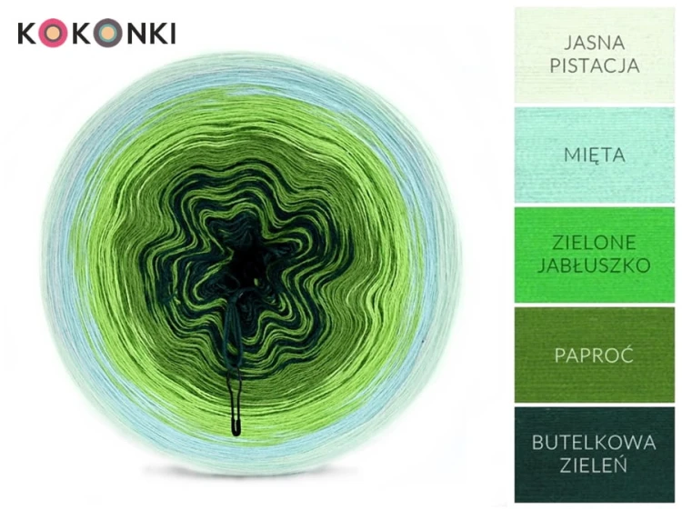 KOKONEK A458 Jasna pistacja/mięta/zielone jabłuszko/paproć/butelkowa zieleń