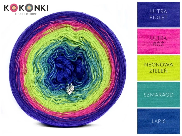 KOKONEK B016 Ultrafiolet/ultra róż/neonowa zieleń/szmaragd/lapis