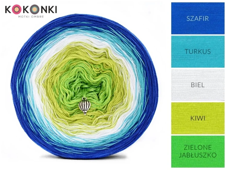 KOKONEK A851 Szafir/turkus/biel/kiwi/zielone jabłuszko