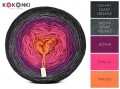 KOKONEK A203 Ciemny szary melanż/średni szary melanż/jeżyna/fuksja/mango