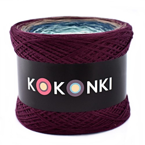 KOKONEK A233 Wino/ciemny beż/petrol/patyna/szarobeżowy