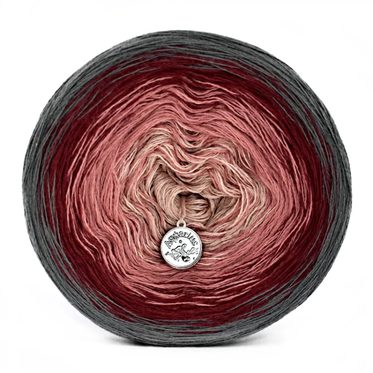 KOKONEK Merino 610 Ciemny szary/bordo/malwa/zgaszona morela