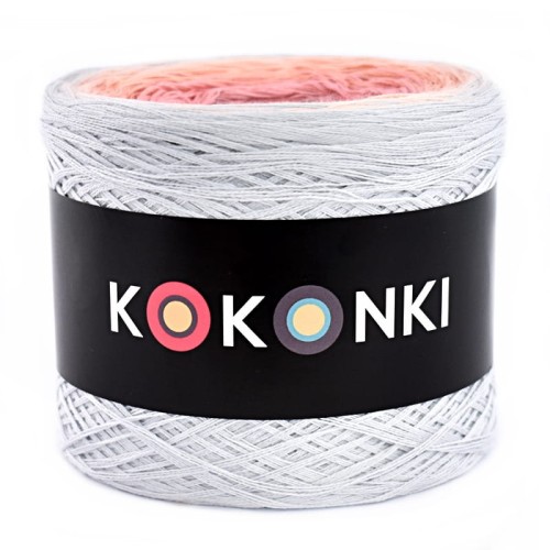 KOKONEK A455 Jasny szary/łososiowy róż/brzoskwinia/morela/brudny róż/szarobeżowy