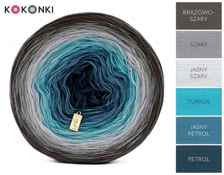 KOKONEK A171 Brązowoszary/szary/jasny szary/turkus/jasny petrol/petrol