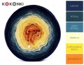 KOKONEK A092 Granat/petrol/jasny petrol/wanilia/intensywny żółty/pomarańcz