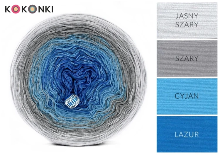 KOKONEK A215 Jasny szary/szary/cyjan/lazur