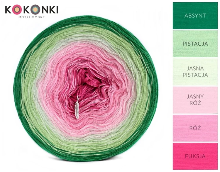 KOKONEK B018 Arbuz 2 Absynt/pistacja/jasna pistacja/jasny róż/róż/fuksja