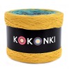 KOKONEK B019 Kurkuma/szmaragd/średni szary