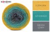 KOKONEK B019 Kurkuma/szmaragd/średni szary