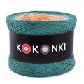 KOKONEK B021 Ciemny szmaragd/morski/ciepły beż/koniak/kurkuma