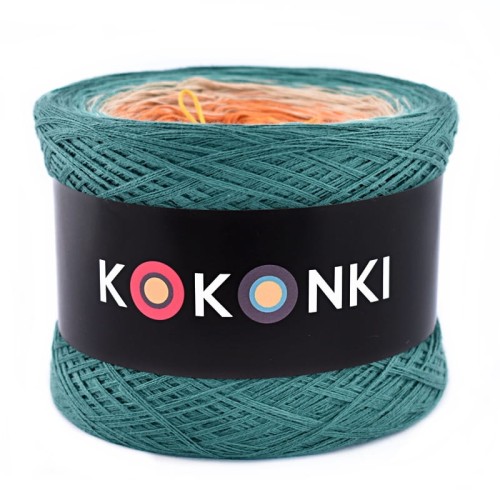 KOKONEK B021 Ciemny szmaragd/morski/ciepły beż/koniak/kurkuma