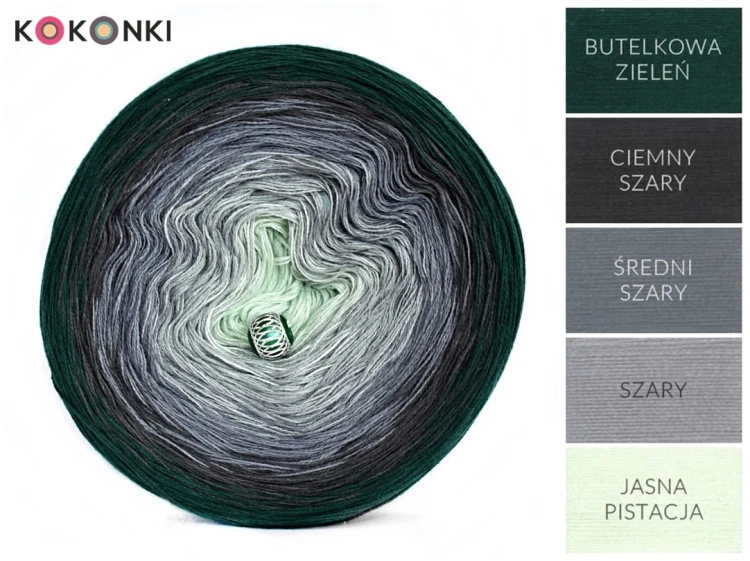KOKONEK B027 Butelkowa zieleń/ciemny szary/średni szary/szary/jasna pistacja