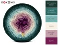 KOKONEK A127 Butelkowa zieleń/ciemny szmaragd/patyna/krem/brudny róż/jeżyna