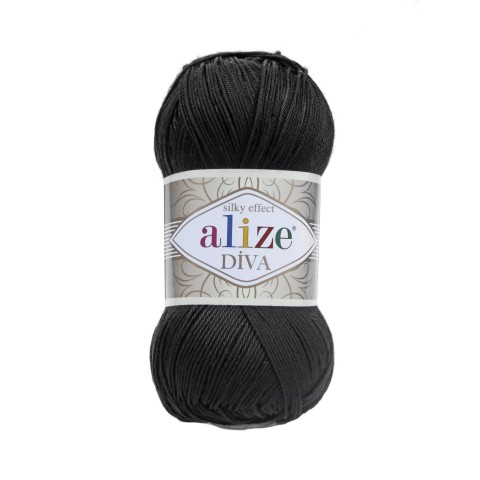 Włóczka Alize Diva 060 / czerń