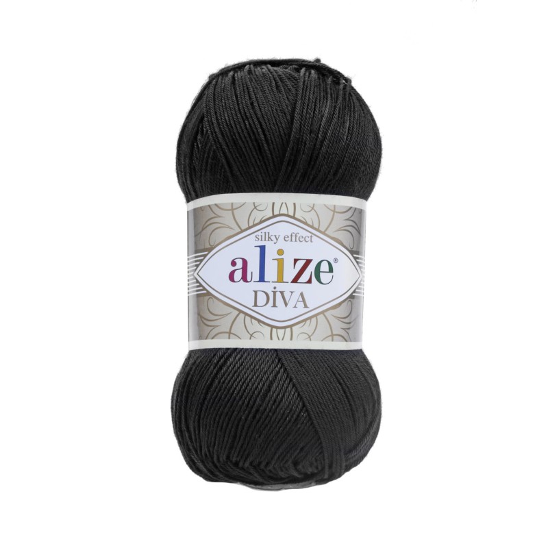 Włóczka Alize Diva - 060 czerń