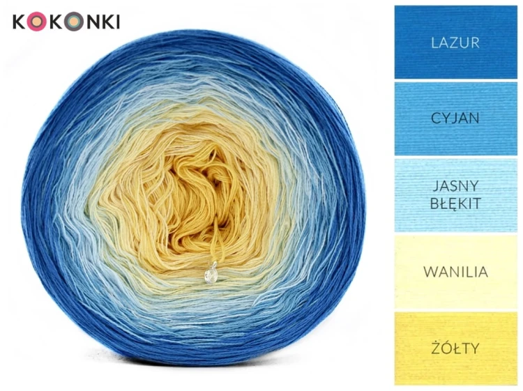 KOKONEK B032 Lazur/cyjan/jasny błękit/wanilia/żółty