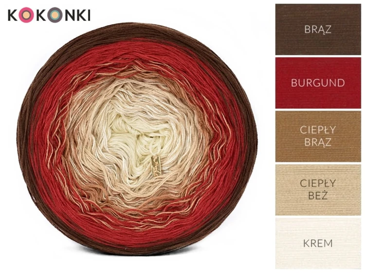 KOKONEK A058 Brąz/burgund/ciepły brąz/ciepły beż/krem