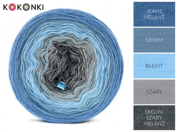 KOKONEK B042 Masz wiadomość - Jeans melanż/denim/błękit/szary/średni szary melanż
