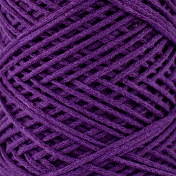 Sznurek Macrame Cotton by KOKONKI 2mm / rolka 200m / bakłażan