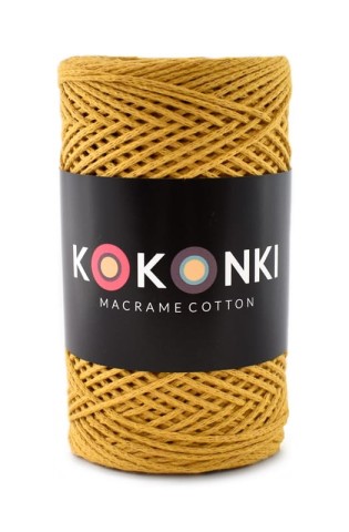 Sznurek Macrame Cotton by KOKONKI 2mm / rolka 200m / musztarda - OUTLET