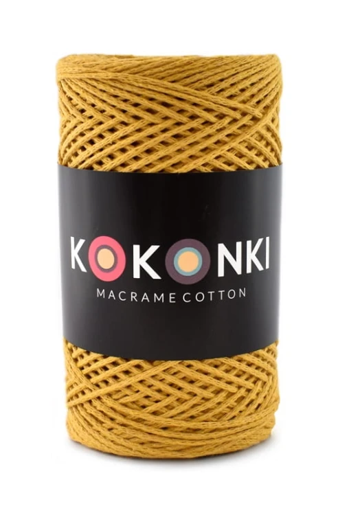 Sznurek Macrame Cotton  rolka 200 m  musztarda