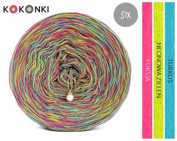 KOKONEK SIX S028 - Turkus/neonowa zieleń/fuksja