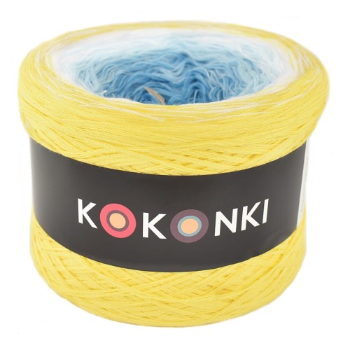 KOKONEK A195 Intensywny żółty/biel/jasny błękit/cyjan