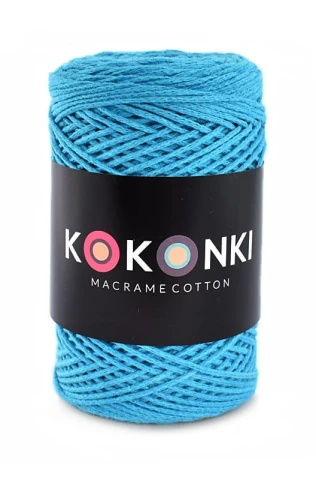 Sznurek Macrame Cotton by KOKONKI 2mm / rolka 200m / lazur - OUTLET