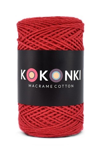 Sznurek Macrame Cotton by Kokonki / rolka 200 m / czerwień