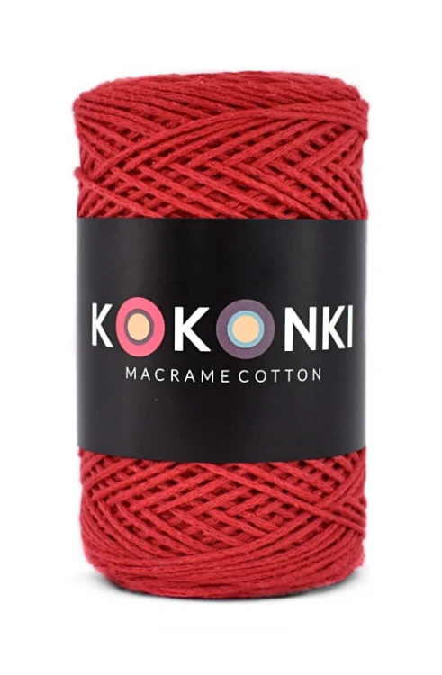 Sznurek Macrame Cotton by Kokonki / rolka 200 m / czerwień