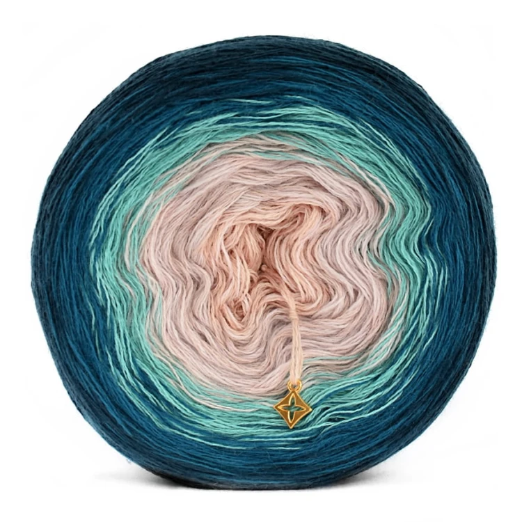 KOKONEK Merino 627 Retro mail - Navy/petrol II/patyna/nude/ciepły beż