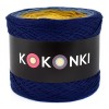 KOKONEK Merino 631 Magic pen - Granat/szaro-niebieski/musztarda/złoty/żółty