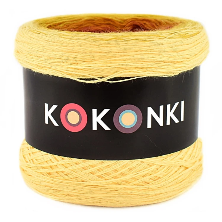 KOKONEK Merino 632 Pumpkin season - Żółty/złoty/miodowy/cegła/bordo