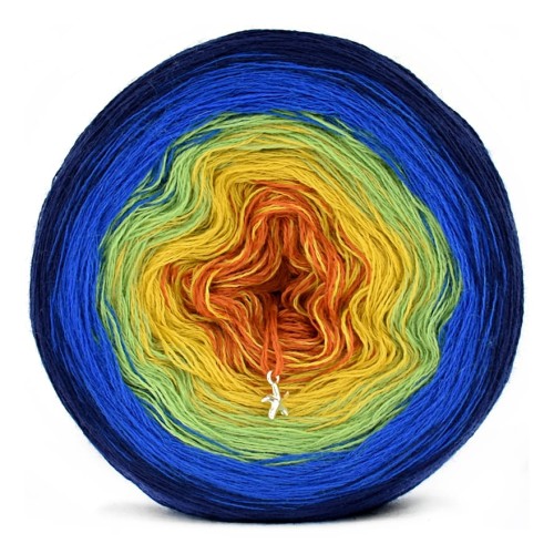 KOKONEK Merino 634 Last Drop - Granat/chaber/jasna zieleń/złoty/koniak