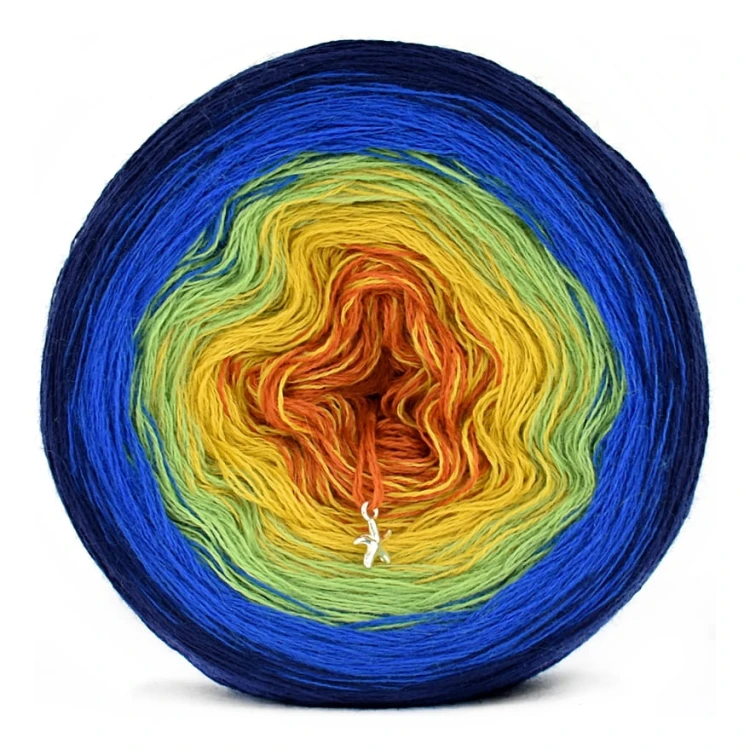 KOKONEK Merino 634 Last Drop - Granat/chaber/jasna zieleń/złoty/koniak
