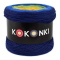 KOKONEK Merino 634 Last Drop - Granat/chaber/jasna zieleń/złoty/koniak