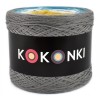 KOKONEK Merino 635 End of summer - Średni szary/turkus/biel/złoty/pomarańcz