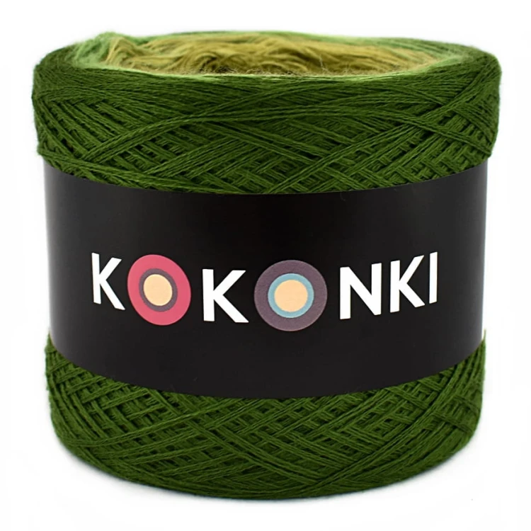 KOKONEK Merino 636 Love is green - Paproć/jasna zieleń/limetka/oliwka/khaki