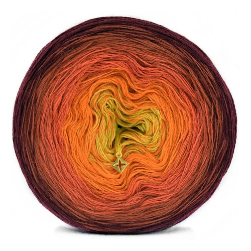 KOKONEK Merino 637 In Your hands - Bordo/cegła/rudy/pomarańcz/złoty