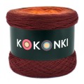 KOKONEK Merino 637 In Your hands - Bordo/cegła/rudy/pomarańcz/złoty
