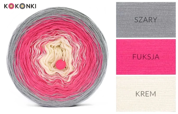 KOKONEK A793 Szary/fuksja/krem