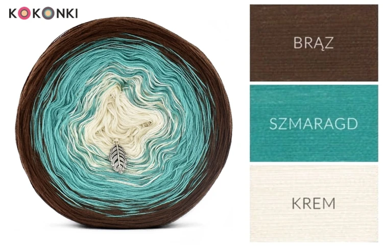 KOKONEK A081 Brąz/szmaragd/krem