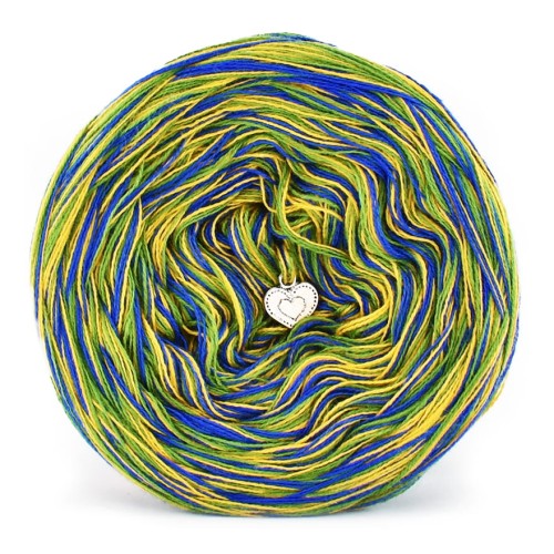 KOKONEK SIX S029 - Kobalt/paproć/kurkuma, 6 nitek, 250 m, 100 g