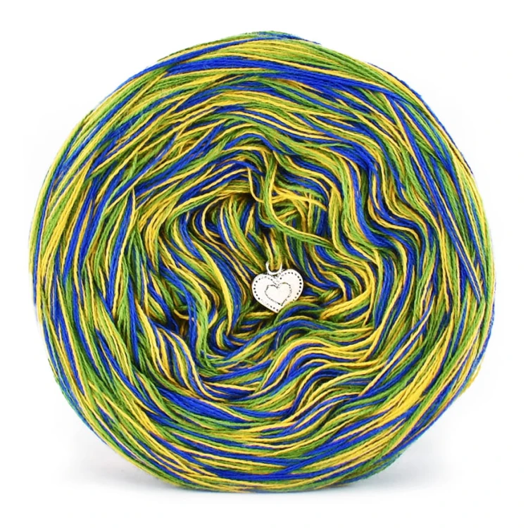 KOKONEK SIX S029 - Kobalt/paproć/kurkuma, 6 nitek, 250 m, 100 g