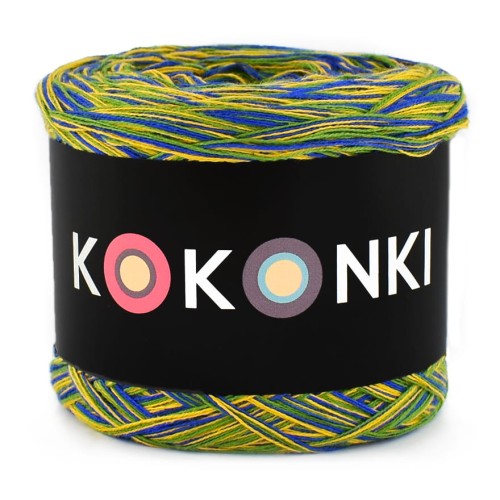 KOKONEK SIX S029 - Kobalt/paproć/kurkuma, 6 nitek, 250 m, 100 g