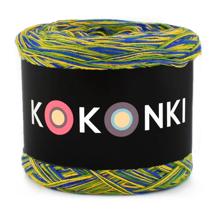 KOKONEK SIX S029 - Kobalt/paproć/kurkuma, 6 nitek, 250 m, 100 g