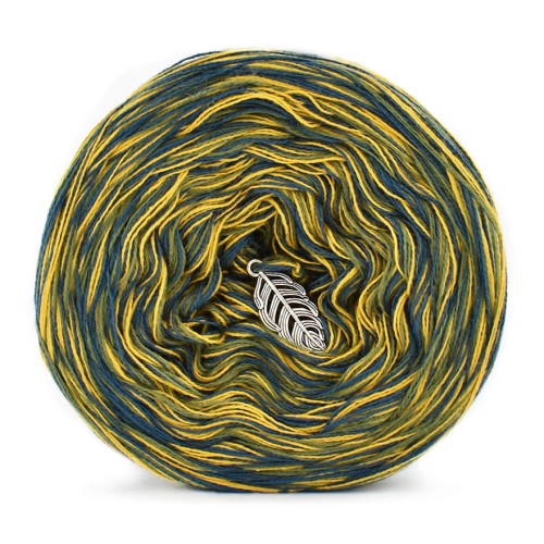 KOKONEK SIX S030 - Petrol/kurkuma/zieleń wojskowa, 6 nitek, 250 m, 100 g