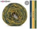 KOKONEK SIX S030 - Petrol/kurkuma/zieleń wojskowa, 6 nitek, 250 m, 100 g