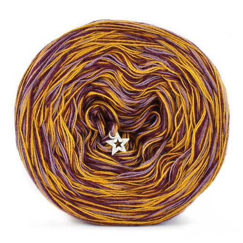 KOKONEK SIX S031 - Blady fiolet/wino/musztarda, 6 nitek, 250 m, 100 g