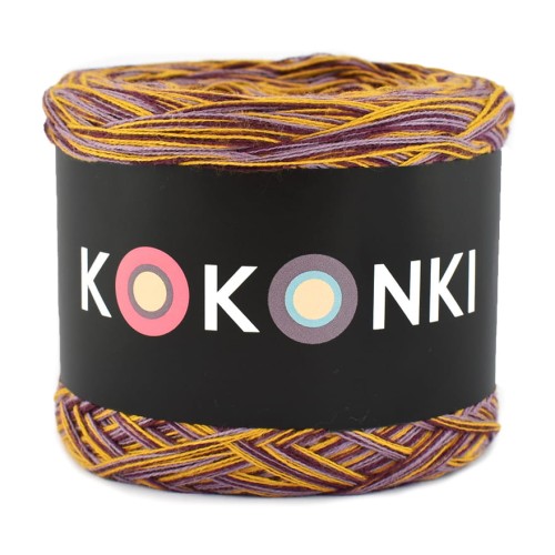 KOKONEK SIX S031 - Blady fiolet/wino/musztarda, 6 nitek, 250 m, 100 g